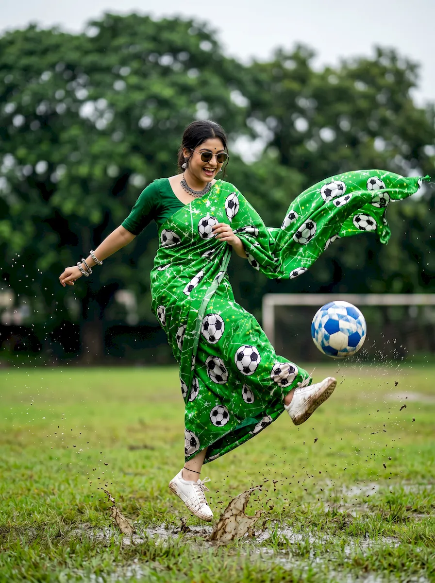 Football World Cup Theme Saree