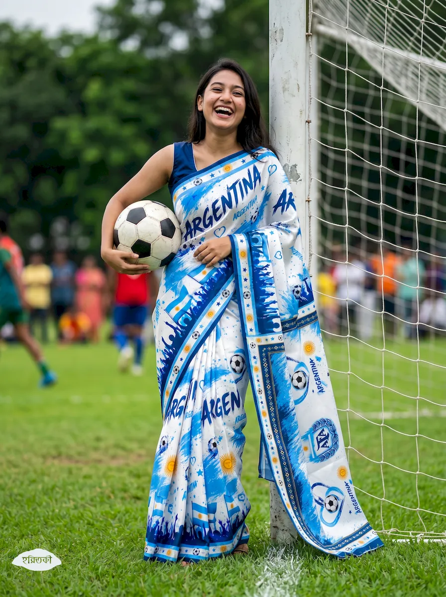 Argentina World Cup Saree