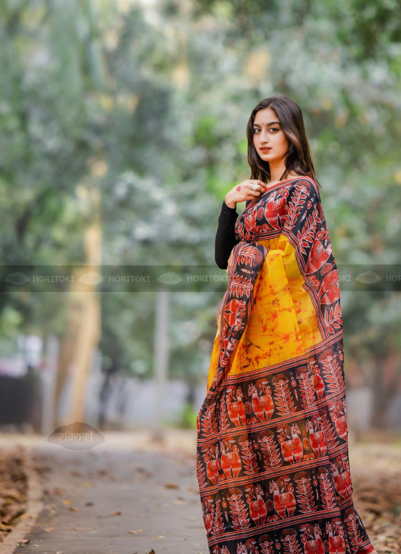 Holudiya Digital Pakhi Sarees