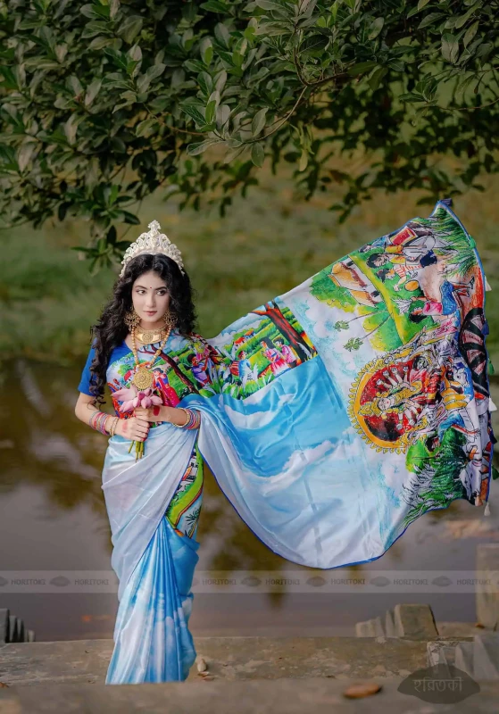 Sky Durga Art Silk Saree
