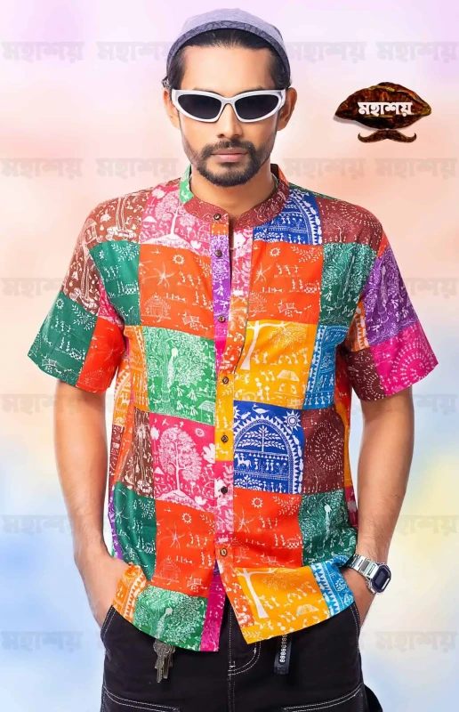 Multicolor Warli Printed Cotton Shirt