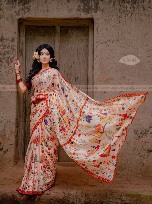 Nakshikantha Painting Art Silk Saree