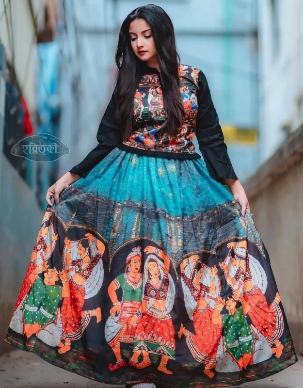 Van Gogh Tribal Art Fusion Skirt