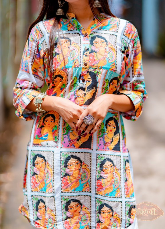 Women Madhubani Art Kurti - Necessity eStore